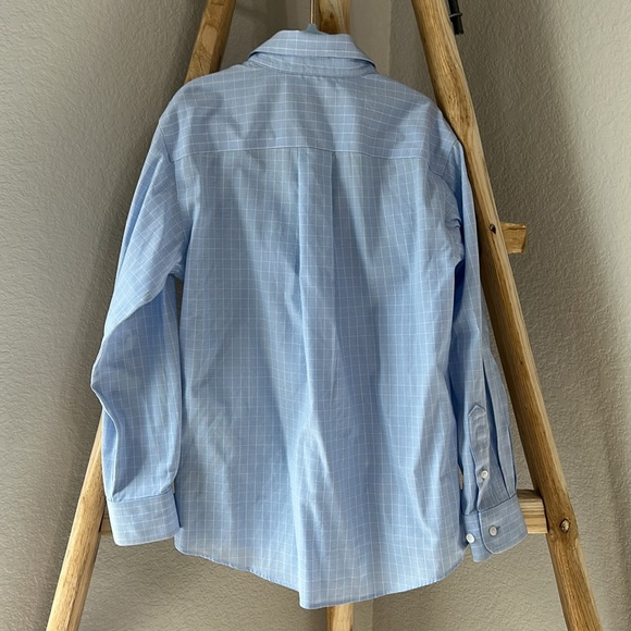 Dillard’s Classic Club Light Blue Checkered Boy’s Button Down Dress Shirt - Picture 4 of 4